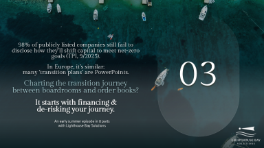 Charting Europe's transitions, from boardroom to order books. On NetZero ambitions, their finance and de-risking.
