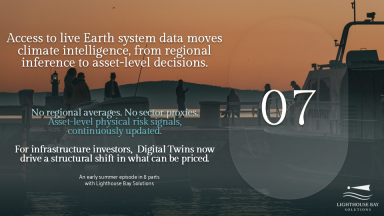 Infrastructure Investors leveraging Europe's Digital Twins: #DestinationE for asset-level physical risk signals.